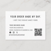 ロゴQRコードご注文ありがとうございます白黒 名刺 (裏面)