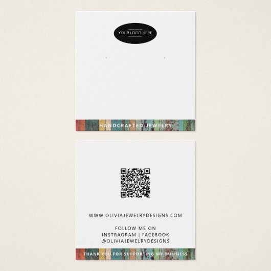 ロゴQRコードイヤリングディスプレイカードの追加 (正面&裏面)