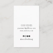 ロゴQRコードイヤリングディスプレイソーシャルメディア 名刺 (裏面)