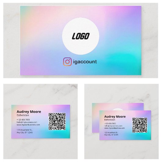 ロゴQRコードエステティシャン 名刺