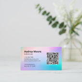 ロゴQRコードエステティシャン 名刺 (スタンド正面)