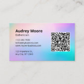 ロゴQRコードエステティシャン 名刺 (正面)