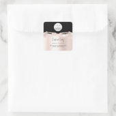 ロゴQRコードオンラインショップシルバーグリッターバラブラック スクエアシール (バッグ)