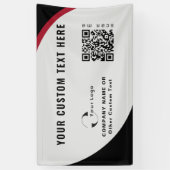 ロゴQRコードシンプルミニマルビジネスバナー 横断幕 (縦)