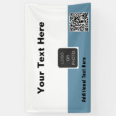 ロゴQRコードシンプルミニマルビジネスバナー 横断幕 (縦)