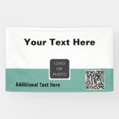 ロゴQRコードシンプルミニマルビジネスバナー 横断幕 (横)