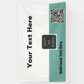 ロゴQRコードシンプルミニマルビジネスバナー 横断幕 (縦)