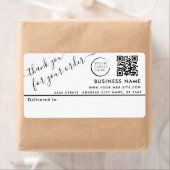 ロゴQRコードシンプル感謝していの郵送 ラベル (インサイチュ)