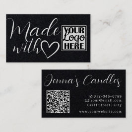 ロゴQRコードシンプル紙ラブメイド 名刺