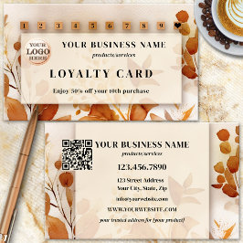 ロゴQRコードテラコッタウォーターカラーフローラ ロイヤリティカード