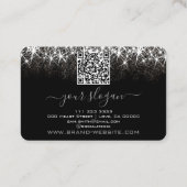 ロゴQRコードテンプレート発光白金シルバー 名刺 (裏面)