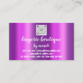 ロゴQRコードビキニ下着オンラインショップ紫 名刺 (裏面)