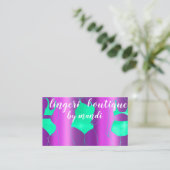 ロゴQRコードビキニ下着オンラインショップ紫 名刺 (スタンド正面)