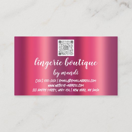 ロゴQRコードビキニ下着オンラインストアバラ 名刺 (裏面)