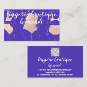 ロゴQRコードビキニ下着ブルーバラ 名刺 (正面/裏面)