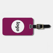 ロゴQRコードビジネスマゼンタピンク ラゲッジタグ (正面横)