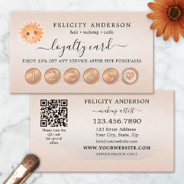 ロゴQRコードピーチ美しいロイヤリティカード ロイヤリティカード