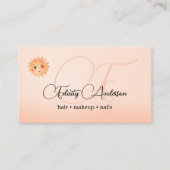 ロゴQRコードピーチ美しい名刺 名刺 (正面)