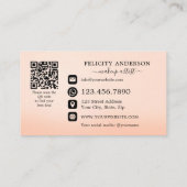 ロゴQRコードピーチ美しい紹介カード 紹介カード (裏面)