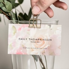 ロゴQRコードフォトオーバーレイフローリストサンキューカード 名刺