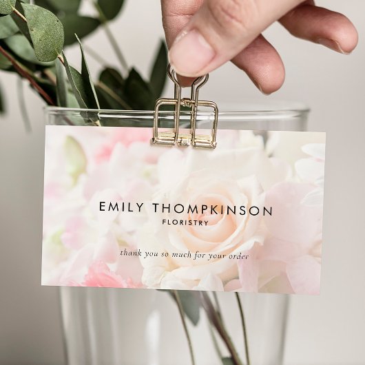 ロゴQRコードフォトオーバーレイフローリストサンキューカード 名刺