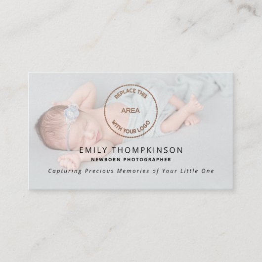 ロゴQRコードフォトオーバーレイ写生まれたばかりの真者 名刺 (正面)