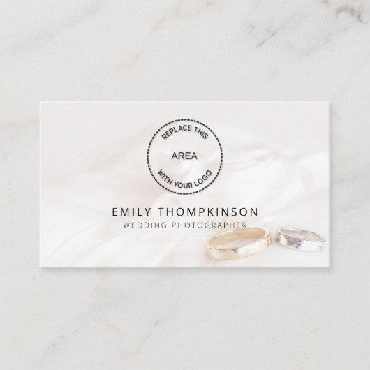 ロゴQRコードフォトオーバーレイ結婚の写真家 名刺 (正面)