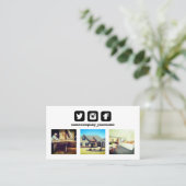 ロゴQRコードフォトソーシャルメディアのアイコンBusiness Car 名刺 (スタンド正面)