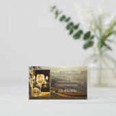 ロゴQRコードフォトソーシャルメディアのワインビニヤード 名刺 (スタンド正面)