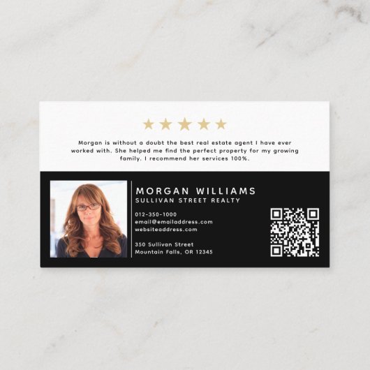 ロゴQRコードフォト実在エステートエージェント 名刺 (裏面)