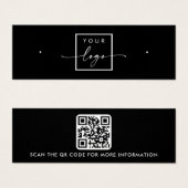 ロゴQRコードブラックスタッドイヤリングディスプレイカード (正面&裏面)