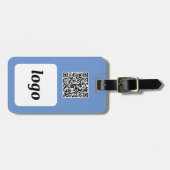 ロゴQRコードブルービジネスプロモーション ラゲッジタグ (正面横)