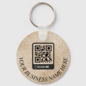 ロゴQRコードプロモーション金ゴールドグリッターキーチェーン キーホルダー (正面)