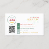 ロゴQRコードホワイトカラフル文字ベーカリー 名刺 (裏面)