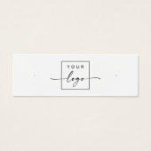 ロゴQRコードホワイトスタッドイヤリングディスプレイカード (正面)