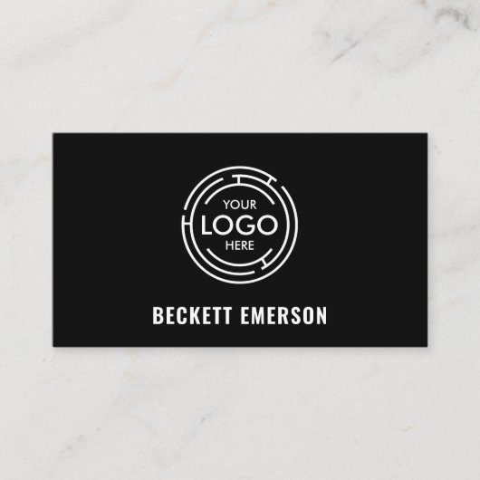 ロゴQRコードモダン 名刺 (正面)