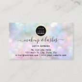 ロゴQRコードラッシュメイクアップヘアピンクドリップパステル 名刺 (裏面)