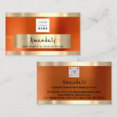 ロゴQRコードロゴメタリックオレンジ 名刺 (正面/裏面)