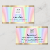 ロゴQRコードロゴ金ゴールド自筆型美しい 名刺 (正面/裏面)