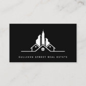 ロゴQRコード不動産エージ実在ェントの追加 名刺 (正面)