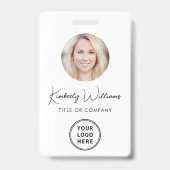 ロゴQRコード従業員の写真IDバッジ バッジ (正面)