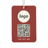 ロゴQRコード文字ビジネスプロモーションBurgundy カーエアーフレッシュナー (裏面)