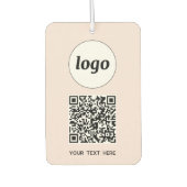 ロゴQRコード文字ビジネス販促赤面ピンク カーエアーフレッシュナー (正面)