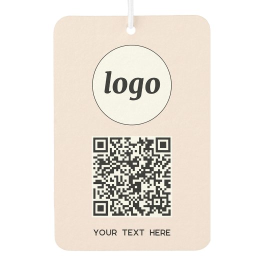 ロゴQRコード文字ビジネス販促赤面ピンク カーエアーフレッシュナー