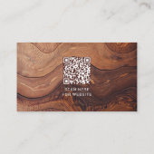 ロゴQRコード木工モダン業建築 名刺 (裏面)