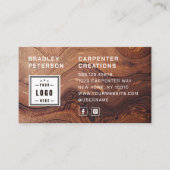 ロゴQRコード木工モダン業建築 名刺 (正面)