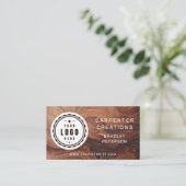 ロゴQRコード木工モダン業建築 名刺 (スタンド正面)