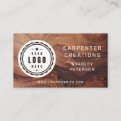 ロゴQRコード木工モダン業建築 名刺 (正面)