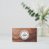 ロゴQRコード木工モダン業建築 名刺 (スタンド正面)