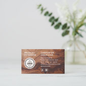 ロゴQRコード木工モダン業建築 名刺 (スタンド正面)